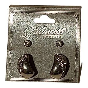 Stud earrings round pearlescent‎ 1" lengh